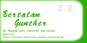 bertalan gunther business card